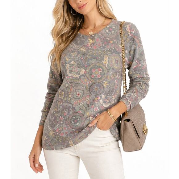 The Limited Sweaters - The Limited Italian Lambswool Blend Vintage Sweater Paisley Size M